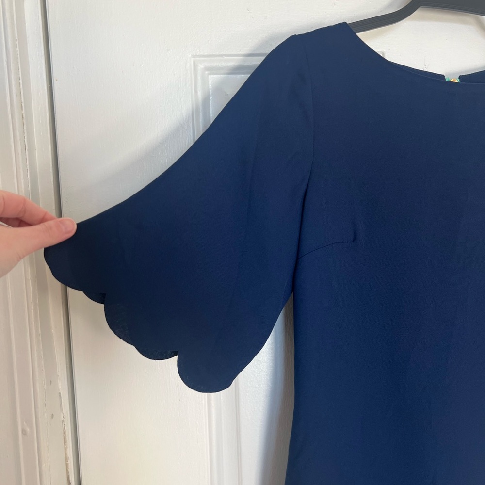 Sail to Sable | Navy Scalloped Dress - Picture 2 of 5